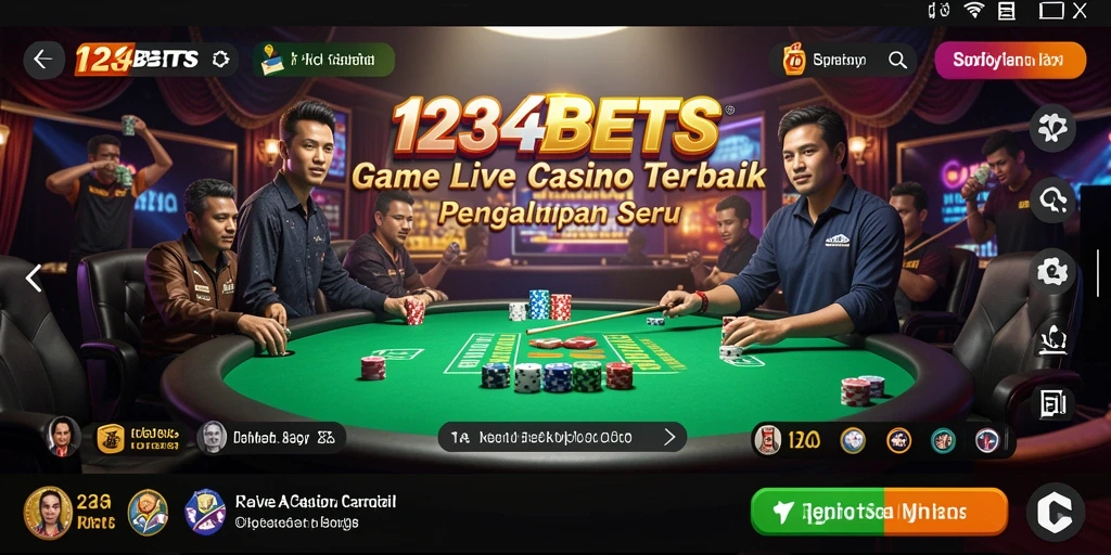 Gameplay Live Casino di 1234BETS yang seru dan interaktif.