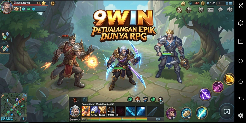 Tampilan gameplay RPG menakjubkan dari 9WIN dengan karakter beraksi.