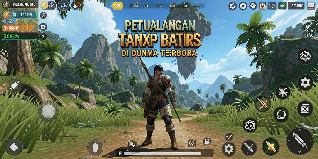 Screenshot menunjukkan pemain menjelajahi area terbuka dalam <strong>9ZK</strong>.