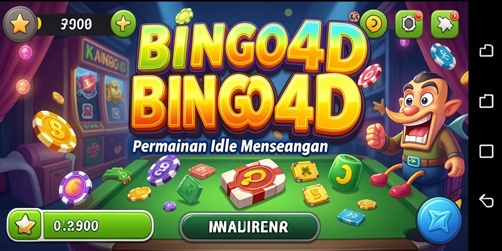 Tampilan gameplay santai BINGO4D dengan interaksi bingo yang menyenangkan.