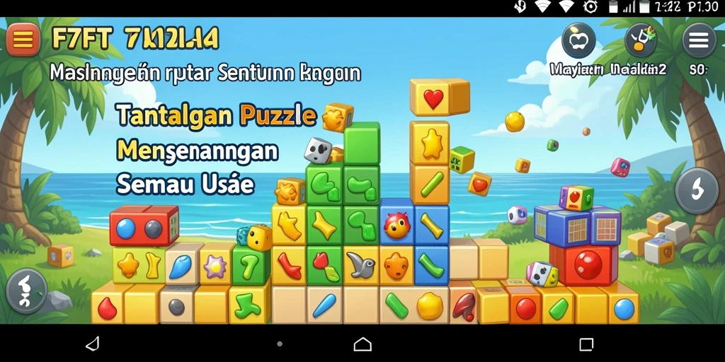 Screenshot gameplay F7F7 menunjukkan tantangan puzzle yang menarik.