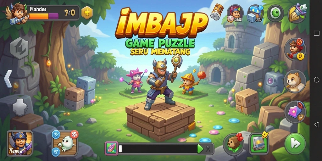 Tampilan gameplay seru IMBAJP dengan tantangan Puzzle.