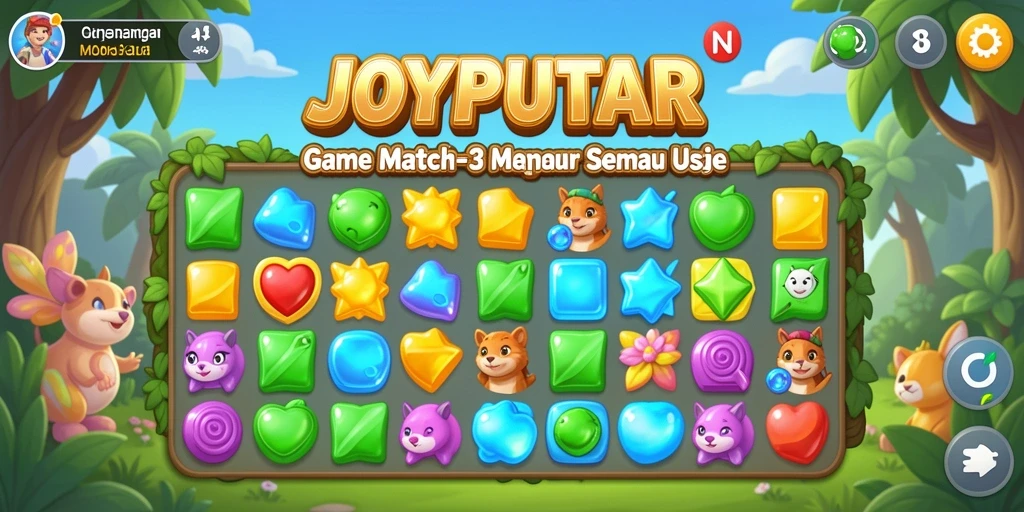 Tampilan tangkapan layar gameplay <strong>JOYPUTAR</strong> yang penuh warna dan seru.