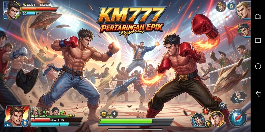 Tangkapan layar menampilkan aksi pertarungan yang intens dalam KM777.
