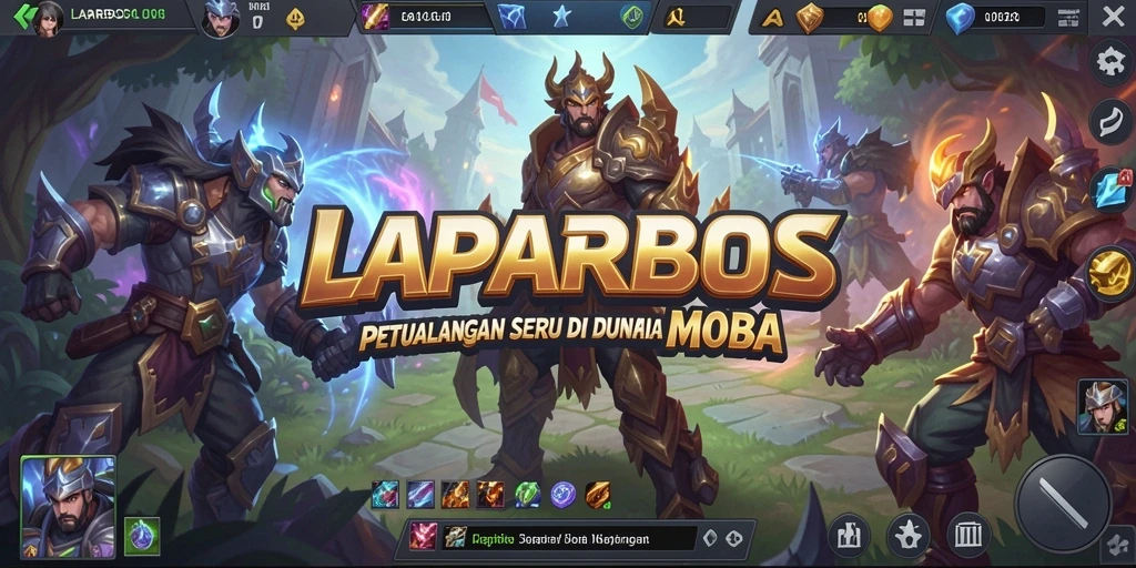 Screenshot gameplay MOBA LAPARBOS yang menampilkan pertarungan seru.
