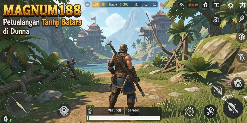 Tampilan aksi seru dalam gameplay Open World MAGNUM188.